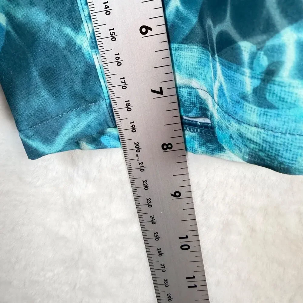 Under Armour Shorebreak 2N1 Board Shorts XL Blue Water Print Swim Trunks NWT